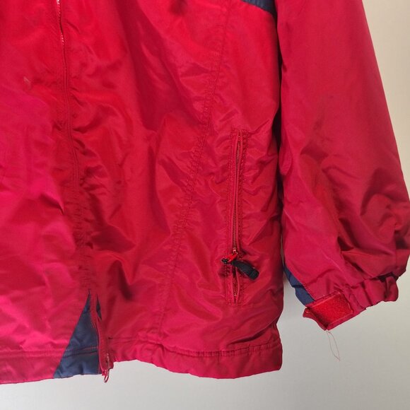 VINTAGE Columbia Sport Jacket Women's Medium Red Full Zip Hooded Ski Baggy - Picture 6 of 16